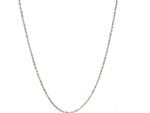 14k White Gold Adjustable Rope Chain 1.0mm