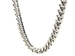 Sterling Silver Rhodium Plated Miami Cuban Chain (9.80 mm)