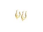 14K Yellow Gold Dolphin Hoop Earrings