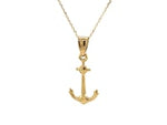 14k Yellow Gold Cable Chain with Anchor Pendant