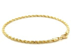 2.5mm 14k Yellow Gold Solid Diamond Cut Rope Bracelet