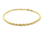 3.0mm 10k Yellow Gold Solid Diamond Cut Rope Bracelet