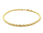 10k Yellow Gold Solid Diamond Cut Rope Bracelet (3.00 mm)