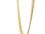 14k Yellow Gold Fancy Polished Multi-Row Panther Link Necklace