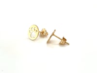 14k Yellow Gold Post Earrings with Paw Prints