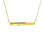 14k Yellow Gold Chain Necklace with a Shiny Flat Bar