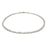 2.9mm 14k White Gold Heart Anklet