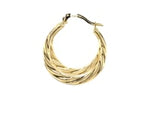 10k Yellow Gold Graduated Twisted Hoop Earrings