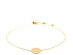 Adjustable Bracelet with Shiny Circle in 14k Yellow Gold