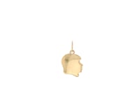 14k Yellow Gold Small Girl Head Charm