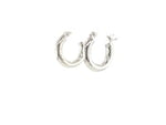 14k White Gold Polished Hoop Earrings (3x15mm)