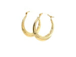 14k Yellow Gold Round Rope Texture Hoop Earrings