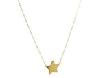 14k Yellow Gold Necklace with Five Pointed Star