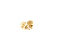 14k Yellow Gold Diamond Cut Flat Design Stud Earrings(8mm)