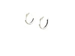 14k White Gold Petite Polished Round Hoop Earrings