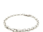 Sterling Silver Rhodium Plated Chain Bracelet with a Flat Heart Station(5.00 mm)