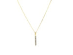 14k Yellow Gold Bar Pendant with Diamonds