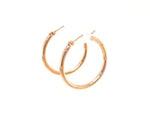 14k Rose Gold Polished Hoop Earrings (2x25mm)