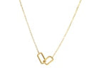 14k Yellow Gold Necklace with Interlocking Petite Rectangles