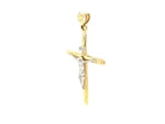 14k Two Tone Gold Cross Pendant