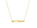 14k Yellow Gold Smooth Flat Horizontal Bar Style Necklace