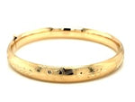 Classic Floral Carved Bangle in 14k Yellow Gold (8.00 mm)