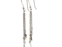 Sterling Silver Tassel Earrings with Polished Stars