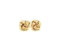 10k Yellow Gold Love Knot with Ridge Texture Earrings