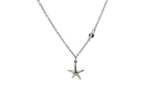 Sterling Silver Anklet with Starfish Charm and Cubic Zirconia