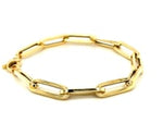 14K Yellow Gold Extra Wide Paperclip Chain Bracelet