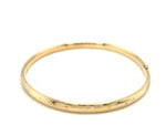 14k Yellow Gold Dome Florentine Design Bangle (5.00 mm)