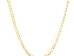 3.6 mm 14k Two Tone Gold Pave Curb Chain