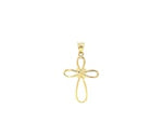 14k Yellow Gold Looped Knot Style Cross Pendant