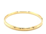 10k Yellow Gold Botanical Pattern Florentine Bangle