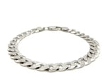 Rhodium Plated Sterling Silver Curb Style Bracelet (8.40 mm)