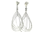 Sterling Silver Textured Teardrop Motif Dangle Earrings