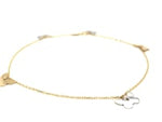 14k Two Tone Gold Anklet with Butterflies