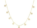 14k Yellow Gold Necklace with Round Diamond Charms