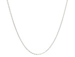 14k White Gold Oval Cable Link Chain (0.97 mm)