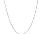 14k White Gold Round Cable Link Chain 1.3mm