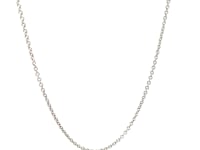 14k White Gold Round Cable Link Chain 1.3mm