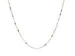 14k White Gold Diamond-Cut Alternating Bead Chain (1.10 mm)