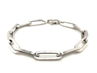 14K White Gold Extra Wide Paperclip Chain Bracelet