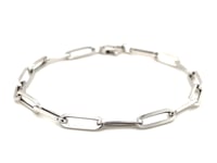 14K White Gold Bold Paperclip Chain Bracelet