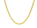 14k Yellow Gold 2.4mm Light Weight Wheat Chain