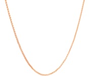 14k Rose Gold Diamond Cut Round Wheat Chain 1.1mm