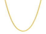 2.1mm 14k Yellow Gold Round Wheat Chain