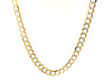 14k Two Tone Gold Pave Curb Chain (5.70 mm)