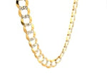 14k Two Tone Gold Pave Curb Chain (8.30 mm)