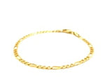 14k Yellow Gold Solid Figaro Bracelet (3.00 mm)